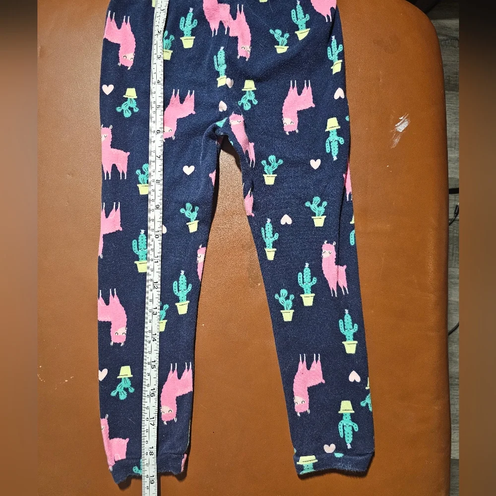 Carter's Blue and Pink Llama Print Leggings PJ Bottoms